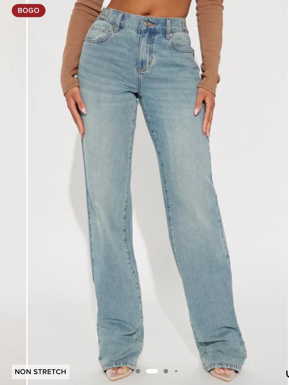 Fashion Nova Tall Straight Leg Jeans Medium Wash